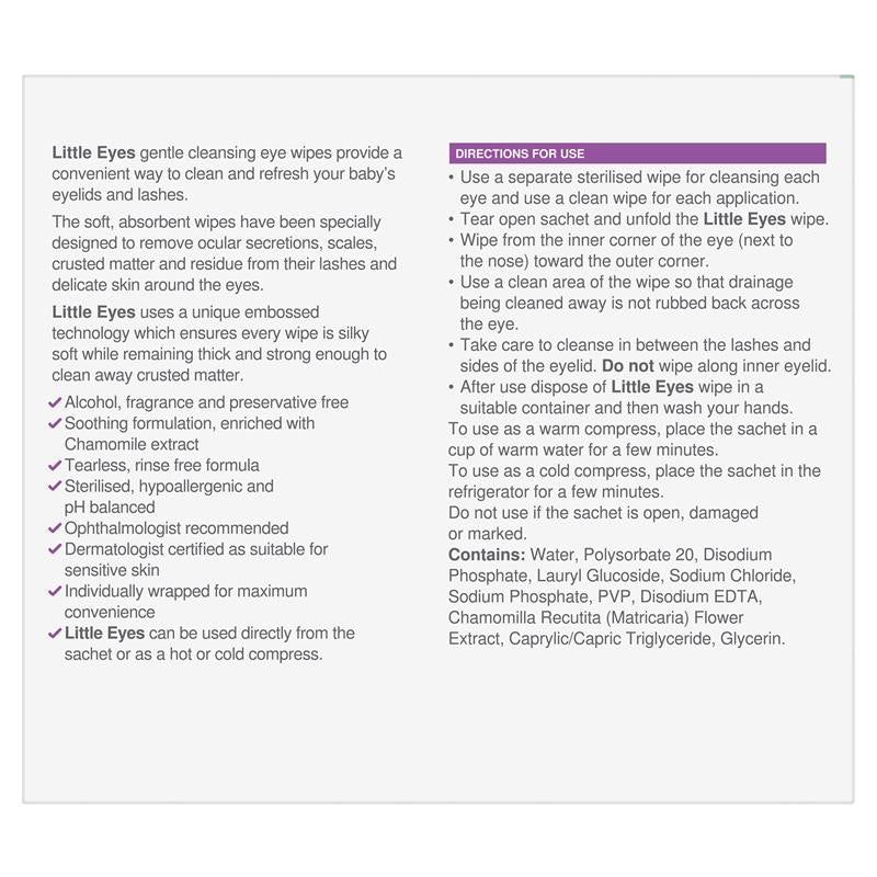 Little Eyes Cleansing Wipes 60 Exclusive Size