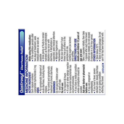 Gastrosyl Loperamide 2mg 20 Capsules