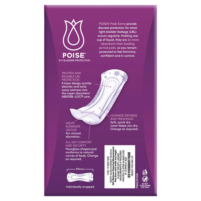 Poise Incontinence Pads Extra 12 Pack