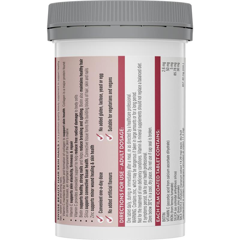 Swisse Beauty Hair Skin Nails+ 100 Tablets - GimmeNow