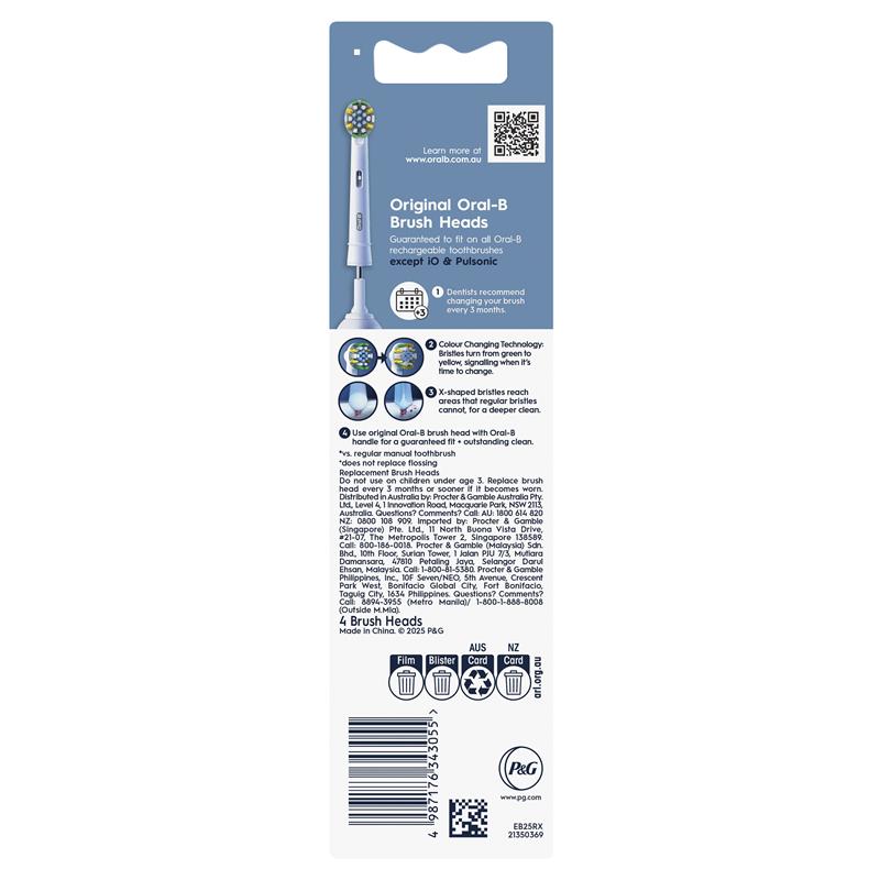 Oral B Power Toothbrush Floss Action Refills 4 Pack