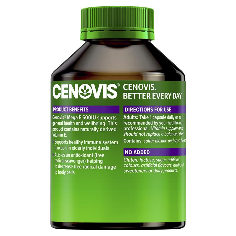 Cenovis Mega E 500IU 250 Capsules - GimmeNow