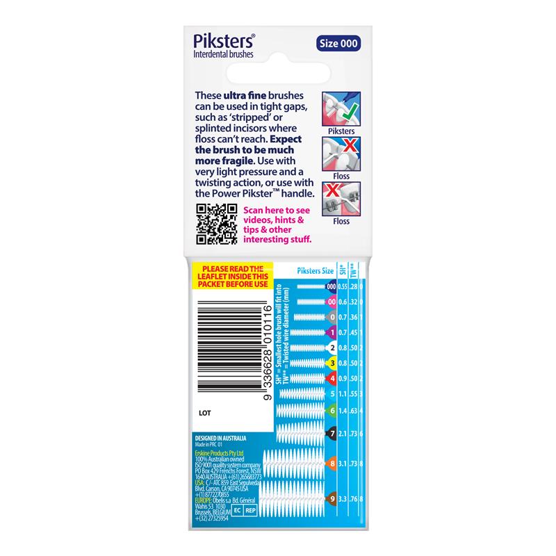 Piksters Interdental Brushes Size 000 Navy Blue 10 Pack