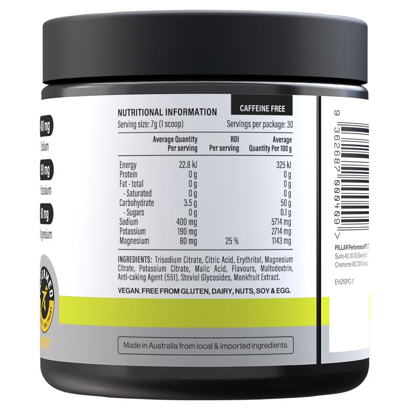 PILLAR Performance Electrolyte Hydration Powder Citrus 210g