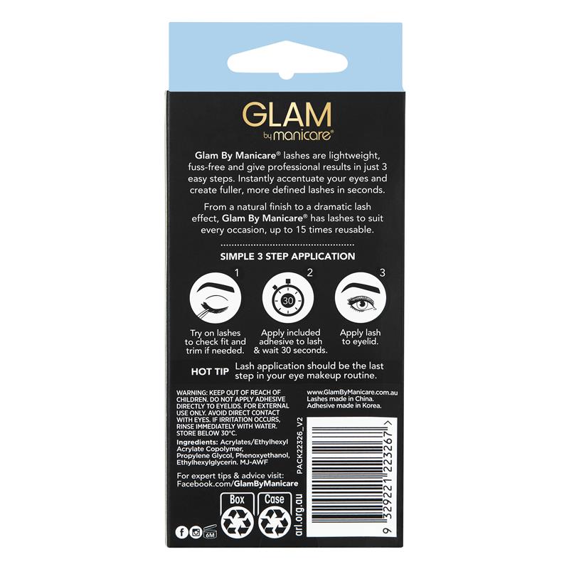 Glam By Manicare Kendall Lashes 2 Pack Natural