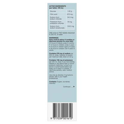 Hydralyte Electrolyte Effervescent Colour Free Lemonade 20 Tablets