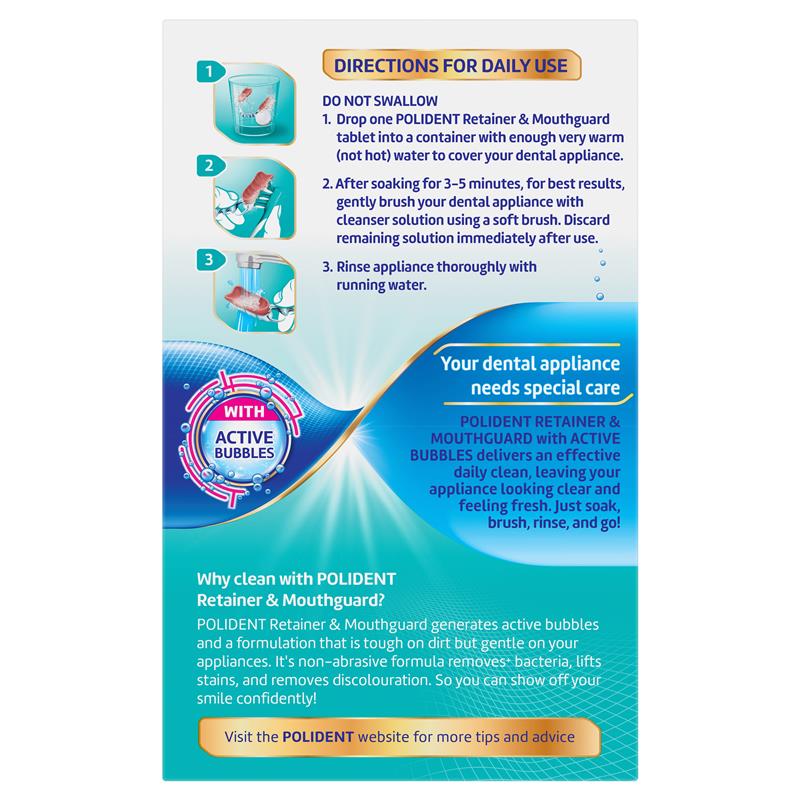 Polident Retainer and Mouthguard Cleanser 36 Tablets