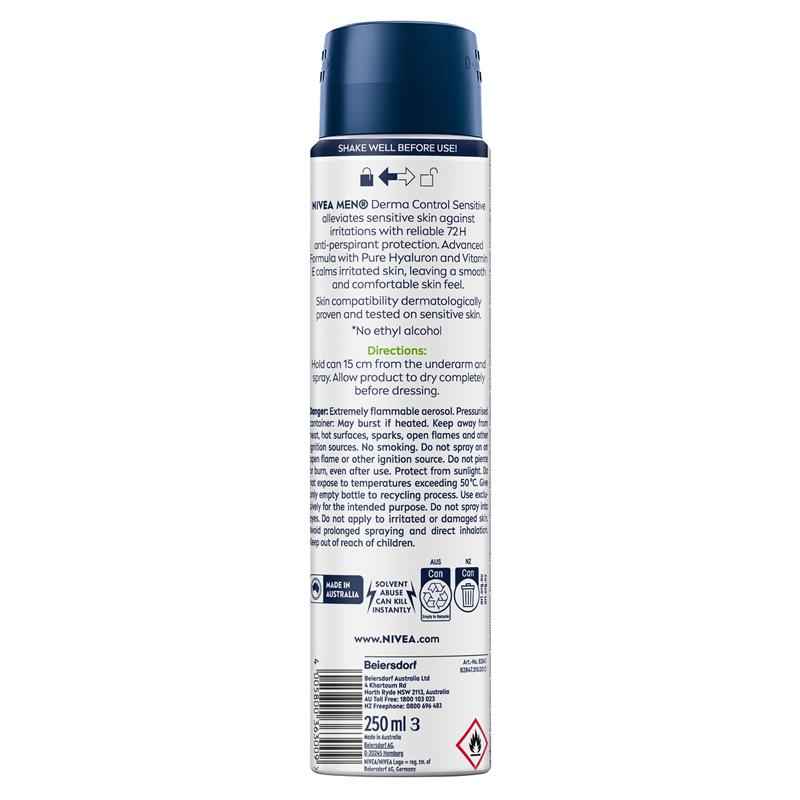 NIVEA MEN Deodorant Aerosol Derma Control Sensitive 250ml