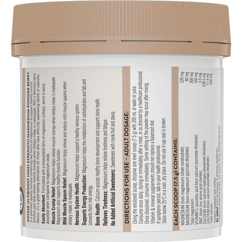 Swisse Ultiboost High Strength Magnesium Powder Berry 360g