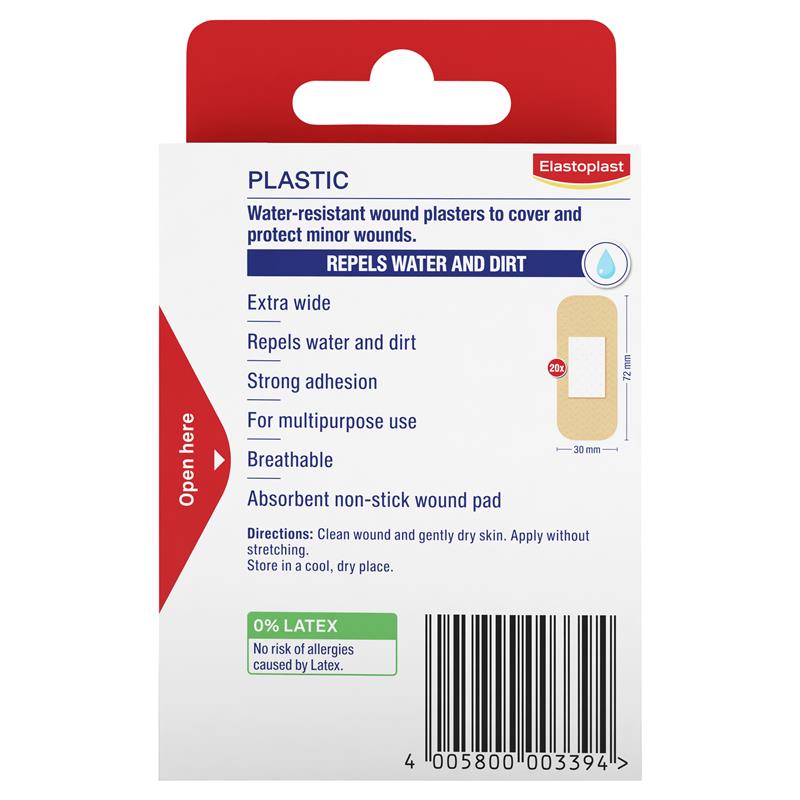 Elastoplast 48445 Extra Wide Plastic Strips 20