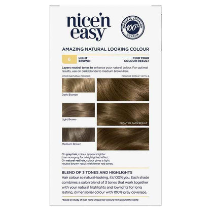 Clairol Nice N Easy 6 Light Brown Permanent Hair Colour