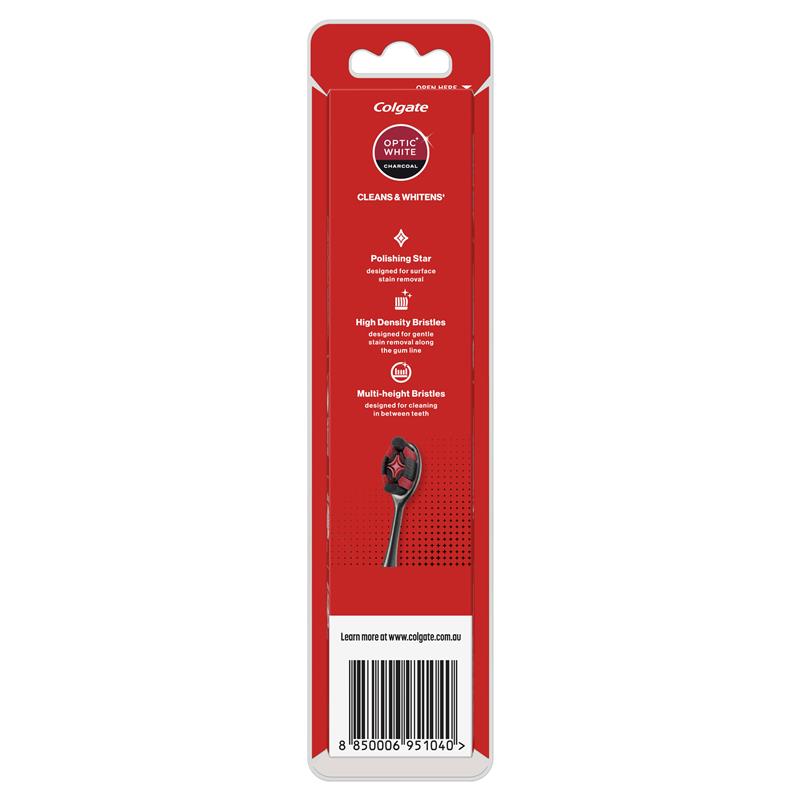 Colgate Toothbrush Optic White Pro Series Charcoal Bristles Soft 2 Pack