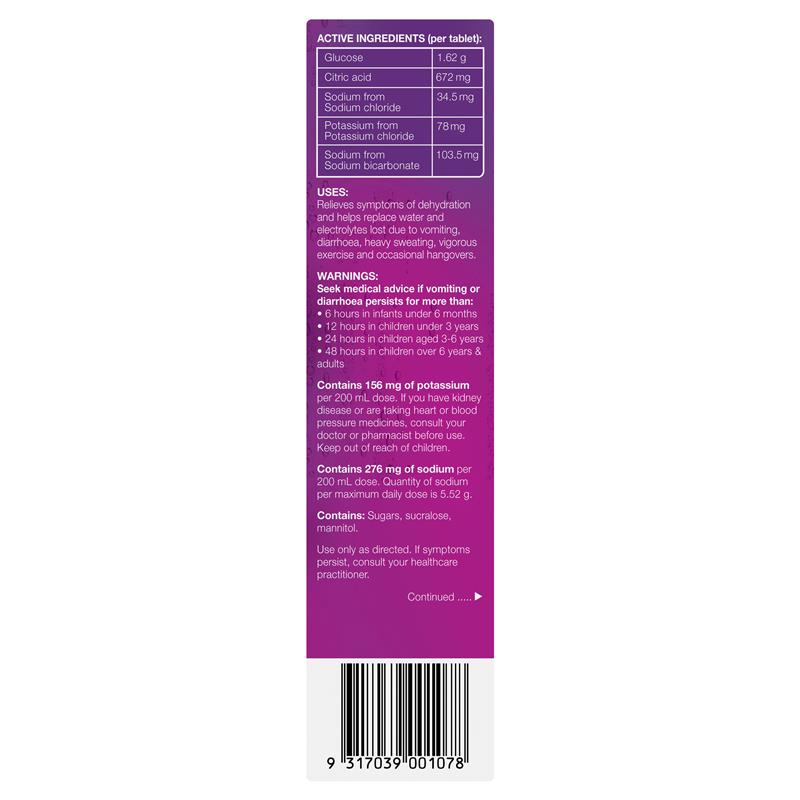 Hydralyte Electrolyte Effervescent Apple Blackcurrant 20 Tablets - GimmeNow