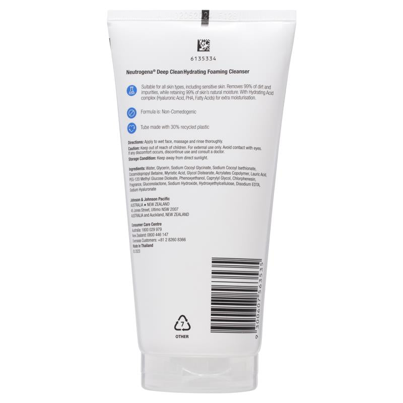 Neutrogena Deep Clean Hydrating Foaming Cleanser 150g - GimmeNow