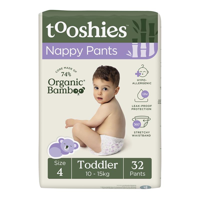 Tooshies Eco Nappy Pants Size 4 Toddler 10-15kg 32 Pack