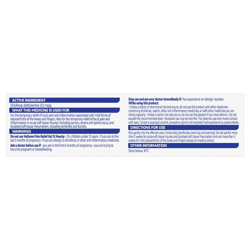 Voltaren Pain Relief Gel 12 Hourly 30g