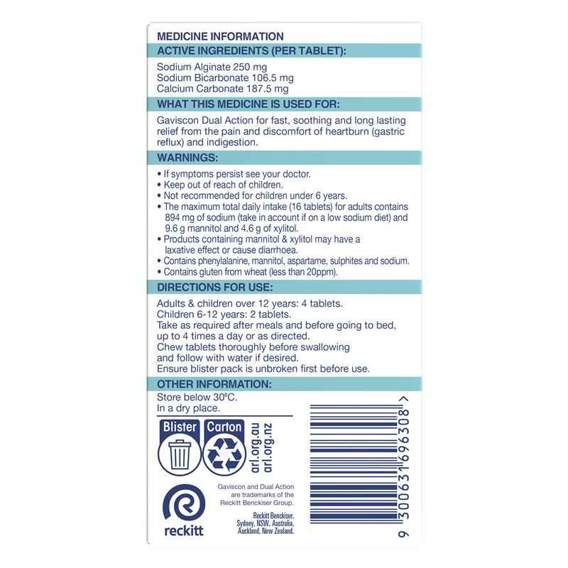 Gaviscon Dual Action Heartburn and Indigestion Relief Mixed Berry 16 Pack