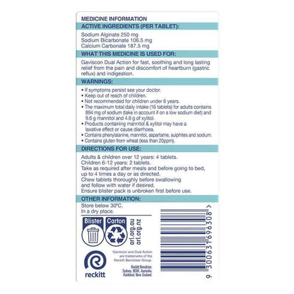 Gaviscon Dual Action Heartburn and Indigestion Relief Mixed Berry 16 Pack