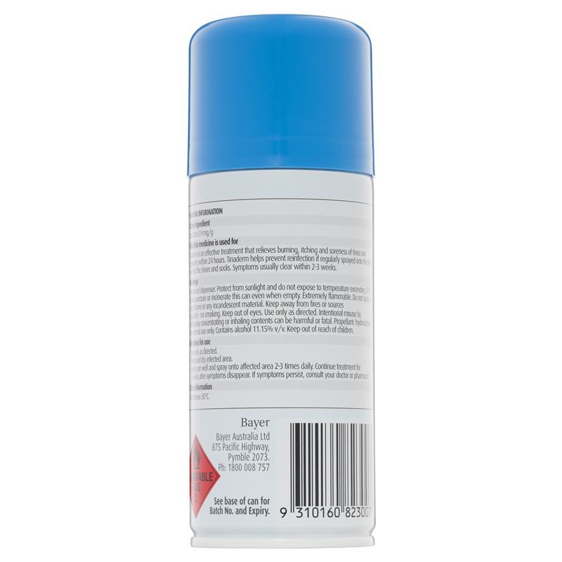 Canesten Tinaderm Powder Spray Tinea and Ringworm Treatment 100g
