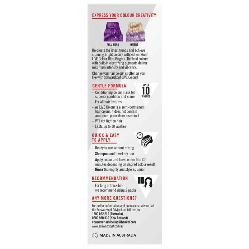 Schwarzkopf LIVE Colour Magnetic Purple Semi Permanent 75ml