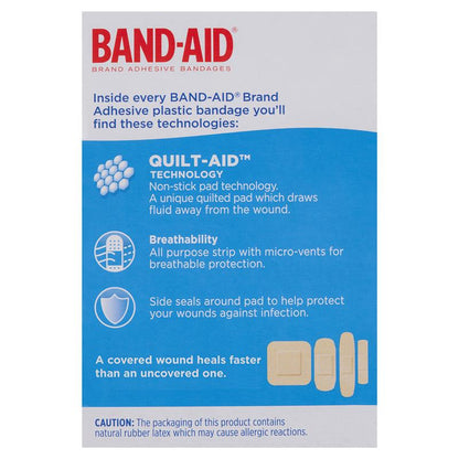 Band-Aid Plastic Strips Assorted Shapes 50 Pack