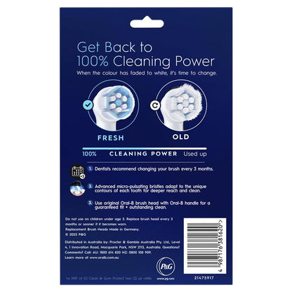 Oral B Power Toothbrush iO Clean & Gum Protect Refills White 8 Pack