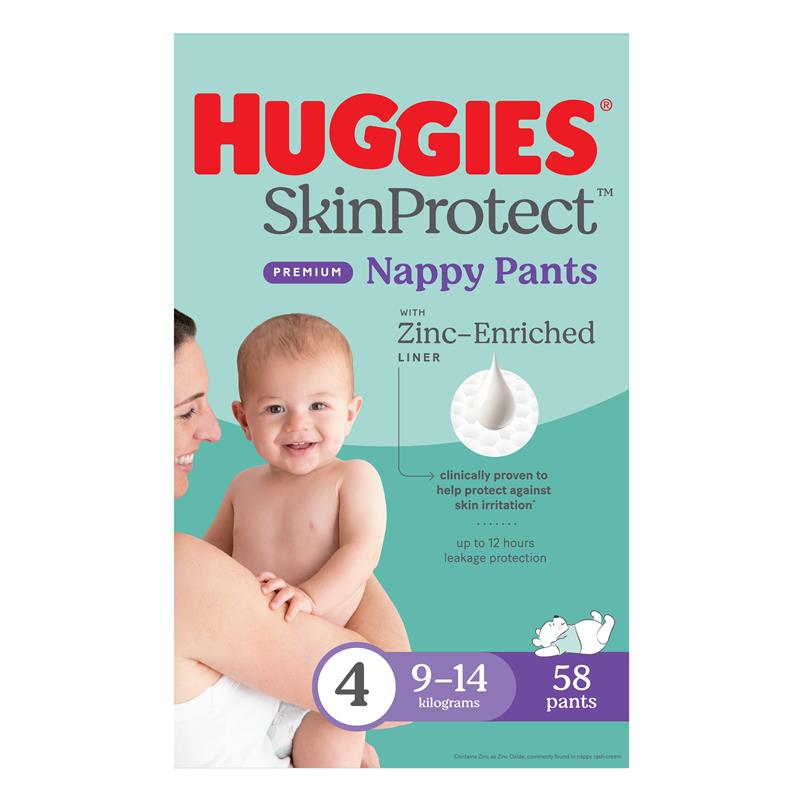 Huggies Skin Protect Nappies Size 4 (9-14 Kg)  58 Pack