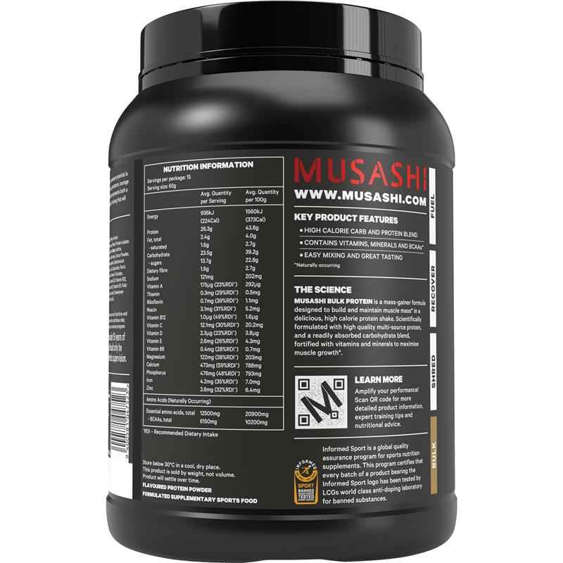 Musashi Bulk Protein Chocolate 900g