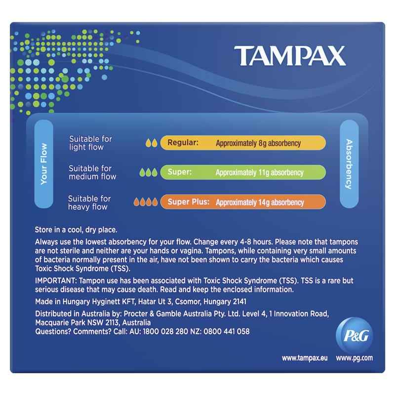 Tampax Regular Tampons with Applicator 20 Pack