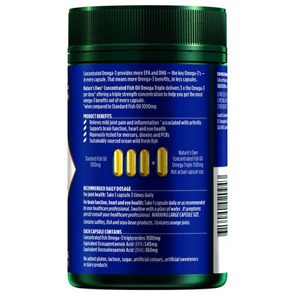 Nature's Own Concentrated Fish Oil Omega Triple 80 Capsules