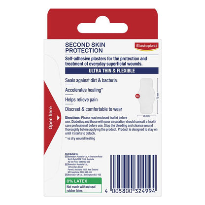 Elastoplast Second Skin Protection Strips 3.6cm x 7.3cm 6 Pack