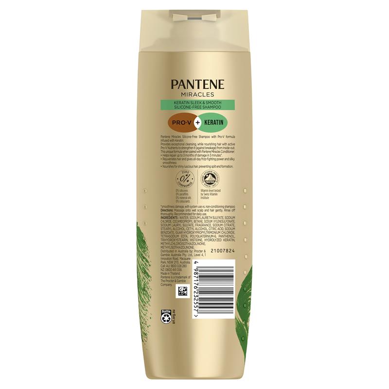 Pantene Miracles Keratin Smooth & Sleek Shampoo 375ml