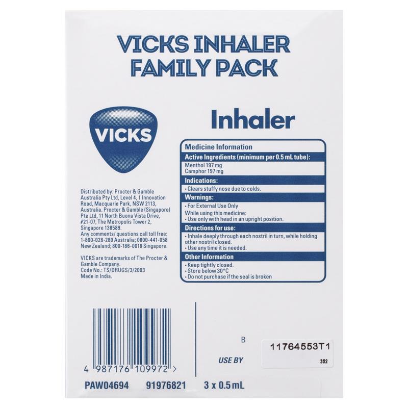 Vicks Inhaler Triple Pack 3 x 0.5mL