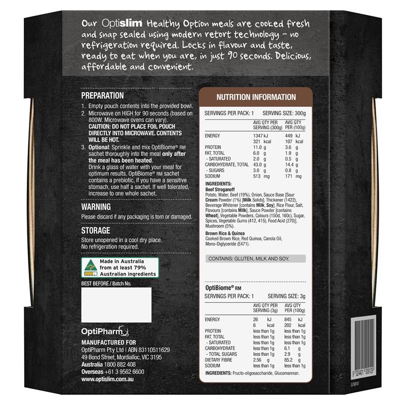 Optislim Healthy Option Meal Beef Stroganoff 300g NEW