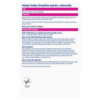 Fess Little Noses Saline Nose Spray + Aspirator 15ml