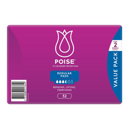 Poise Incontinence Pads Regular 32 Pack