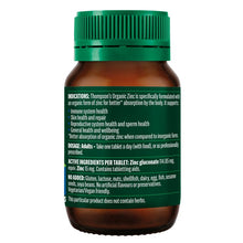 Thompson's Organic Zinc 80 Tablets