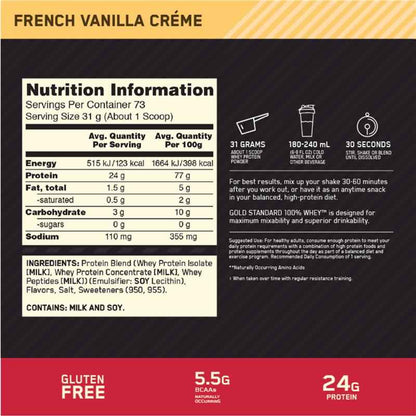 Optimum Nutrition Gold Standard 100% Whey French Vanilla 2.27kg