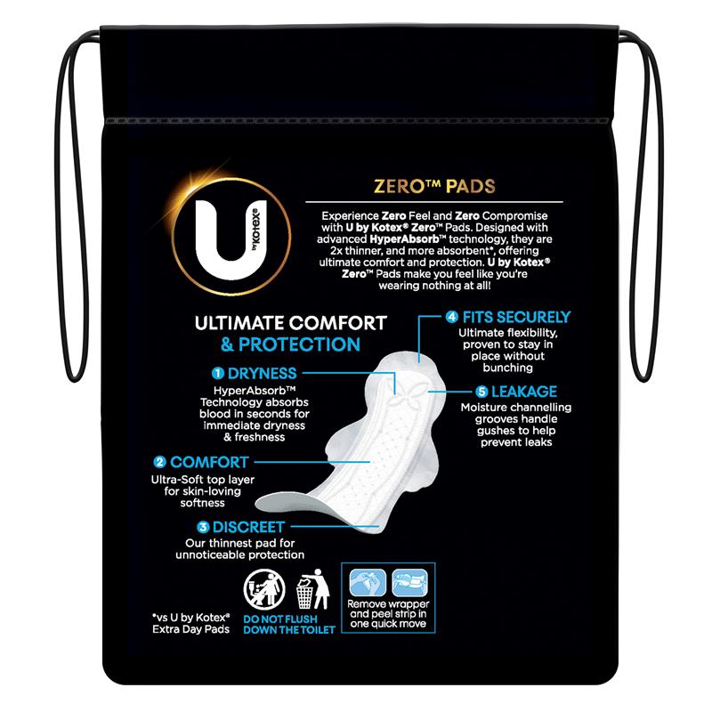 U by Kotex Zero Regular Wing 12 Pack
