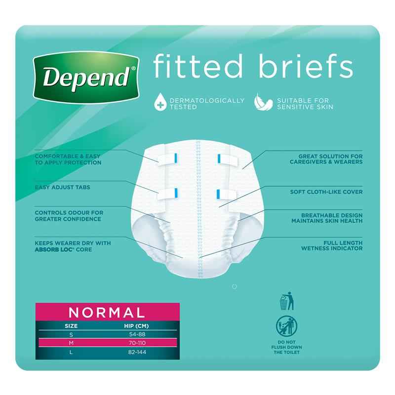 Depend Fitted Briefs Medium 10 Pack
