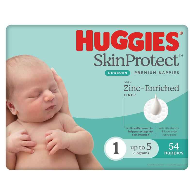 Huggies Ultimate Nappies Size 1 Newborn-5kg Bulk 54 Pack