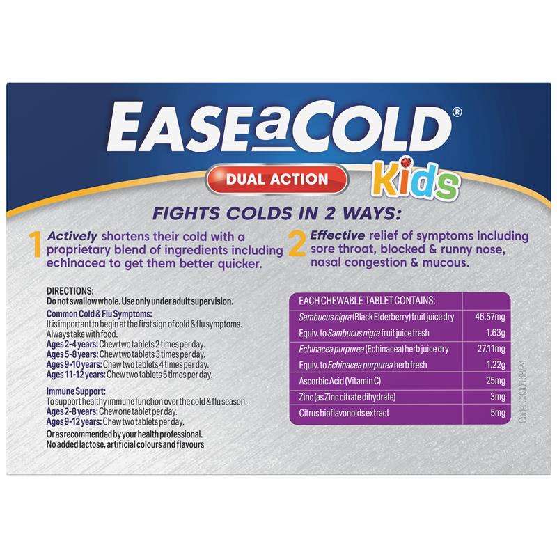 Ease a Cold & Flu Kids Berry 24 Chewable Tablets