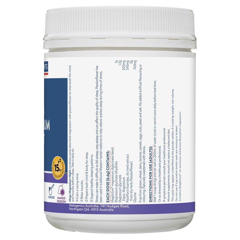 Ethical Nutrients Mega Magnesium Night Powder 272g