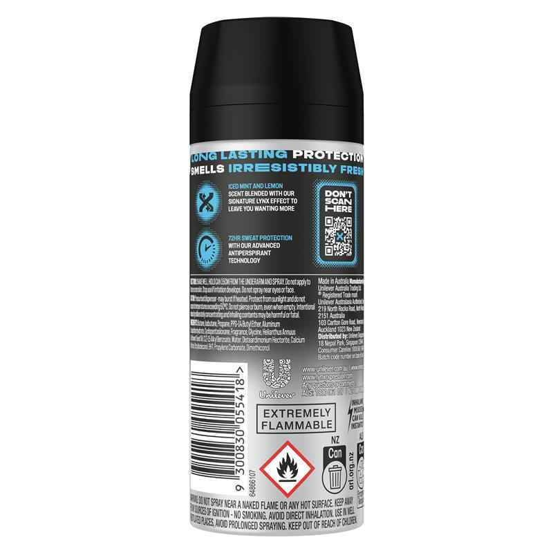 Lynx Deodorant Antiperspirant Ice Chill 165ml