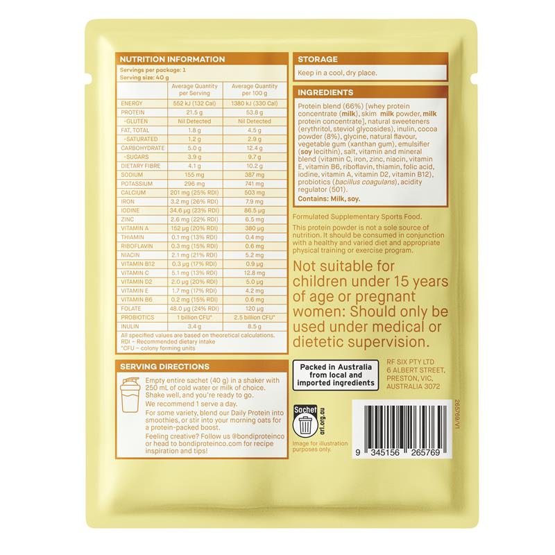 Bondi Protein Co Daily Protein Chocolate Fudge Sachet 40g