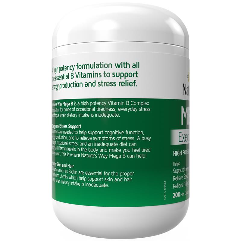 Nature's Way Mega B Executive Stress 200 Tablets