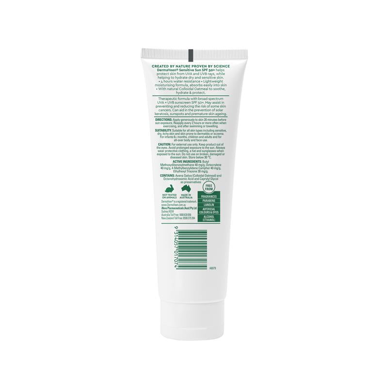 DermaVeen Sensitive Sun SPF 50+ Moisturising Face & Body Cream 100g