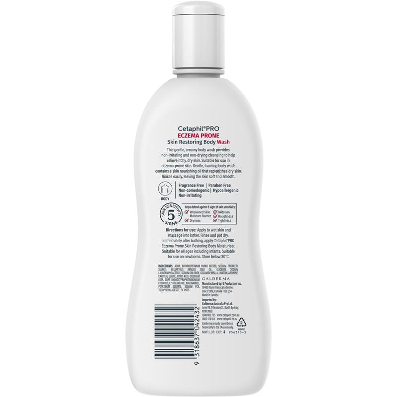 Cetaphil Pro Eczema Prone Skin Restoring Body Wash 295ml