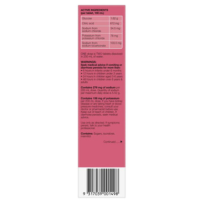 Hydralyte Electrolyte Effervescent Strawberry Kiwi 20 Tablets