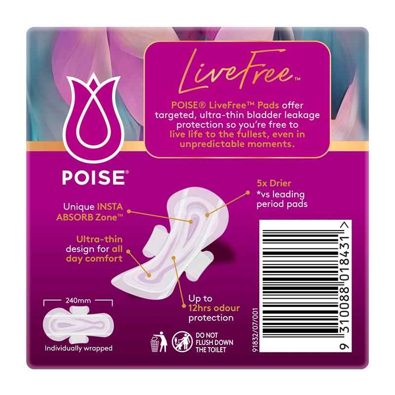Poise Livefree Pad Regular Wing 14 Pack